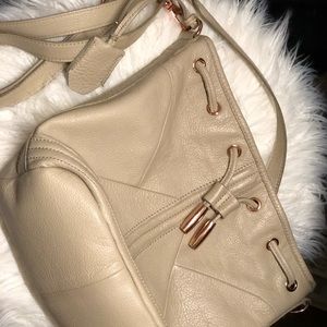 Leather beige bag